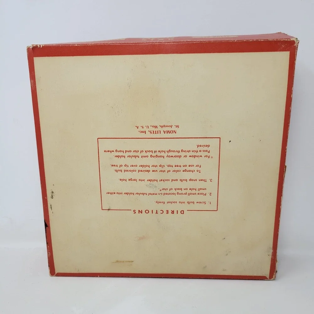 Vintage NOMA Plastic Christmas Star Tree Topper MCM Original Box